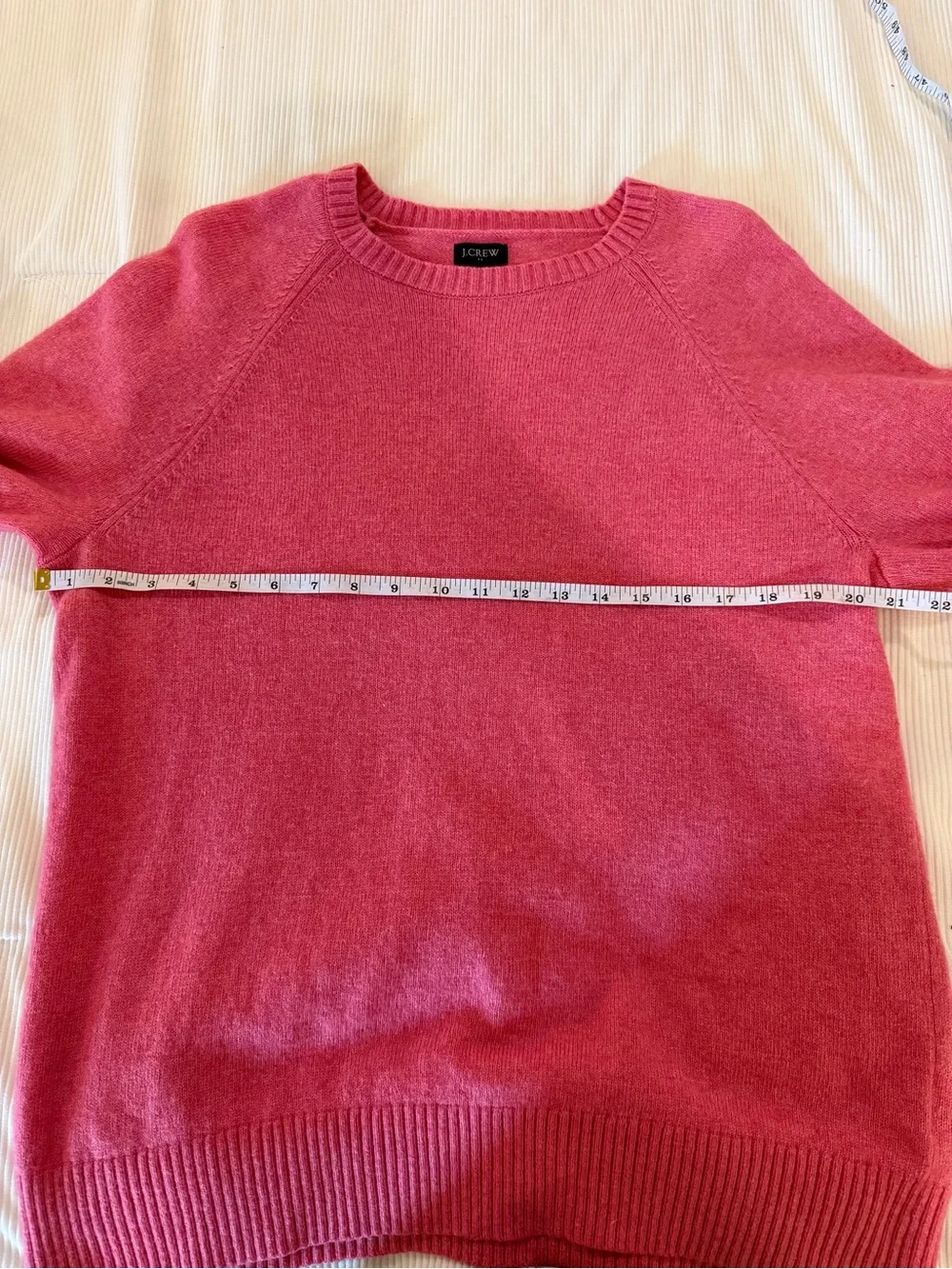 J.Crew XL Bright Pink Lambswool Blend Crewneck Raglan Sweater